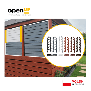 mechanism for movable boards 6 colours OpenUp System handles for movable external blinds