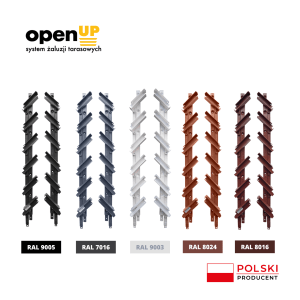 Uchwyty do RUCHOMYCH ŻALUZJI ZEWNĘTRZNYCH OpenUp system od Otwierane.pl - ruchome deseczki cena