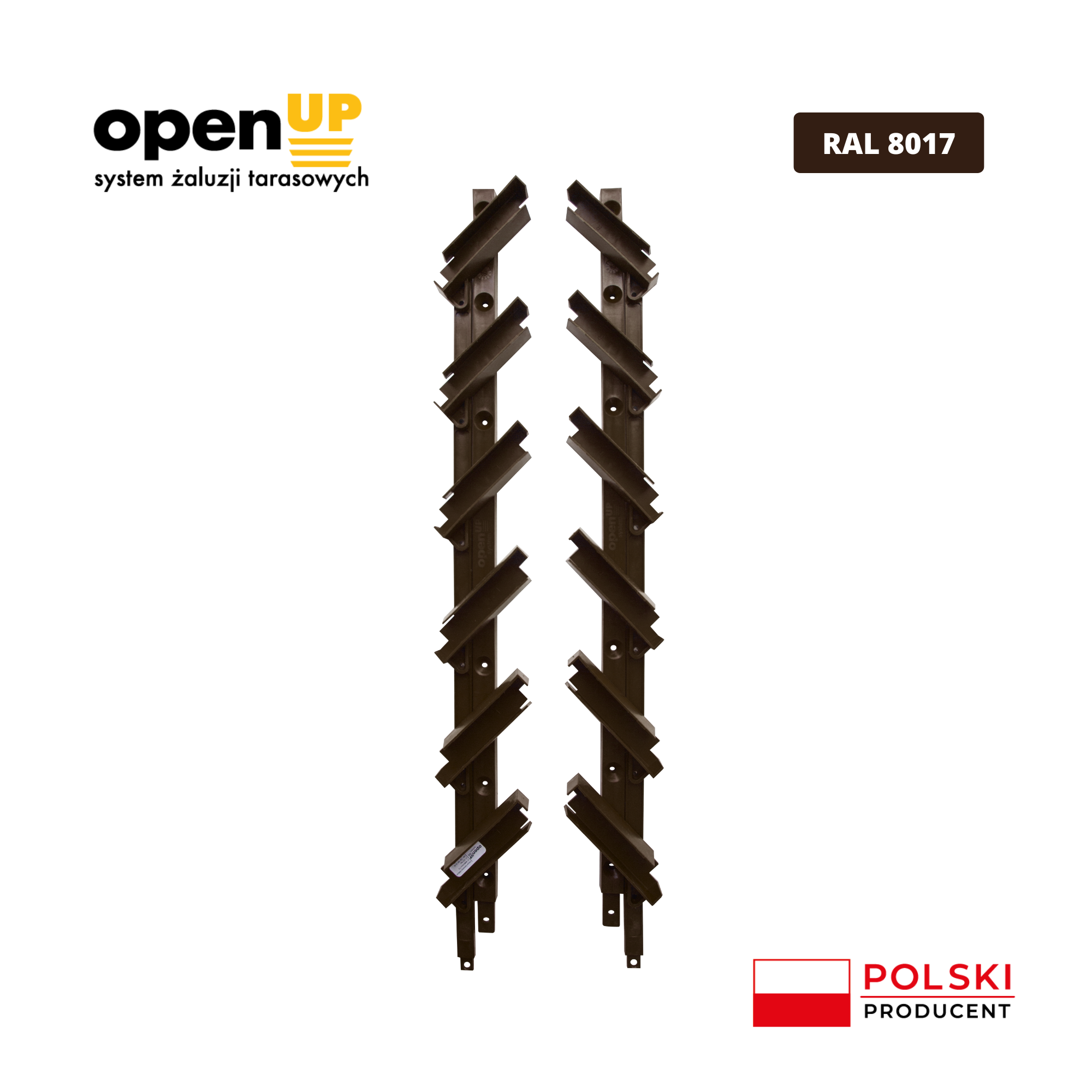 uchwyt do ruchomych żaluzji tarasowych OpenUp System ciemny brąz (RAL 8017)