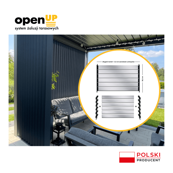 Ruchome lamele aluminiowe niemalowane