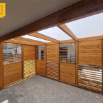 Pergola drewniana: 230 x 430 cm