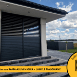 Terrace cladding Potworów aluminium frame + painted aluminium laths