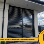 Terrace cladding Potworów aluminium frame + painted aluminium laths