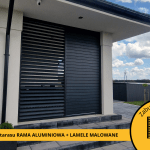 Terrace cladding Potworów aluminium frame + painted aluminium laths