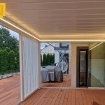 Pergola aluminiowa 400 × 460 cm z zabudową szklaną i aluminiową