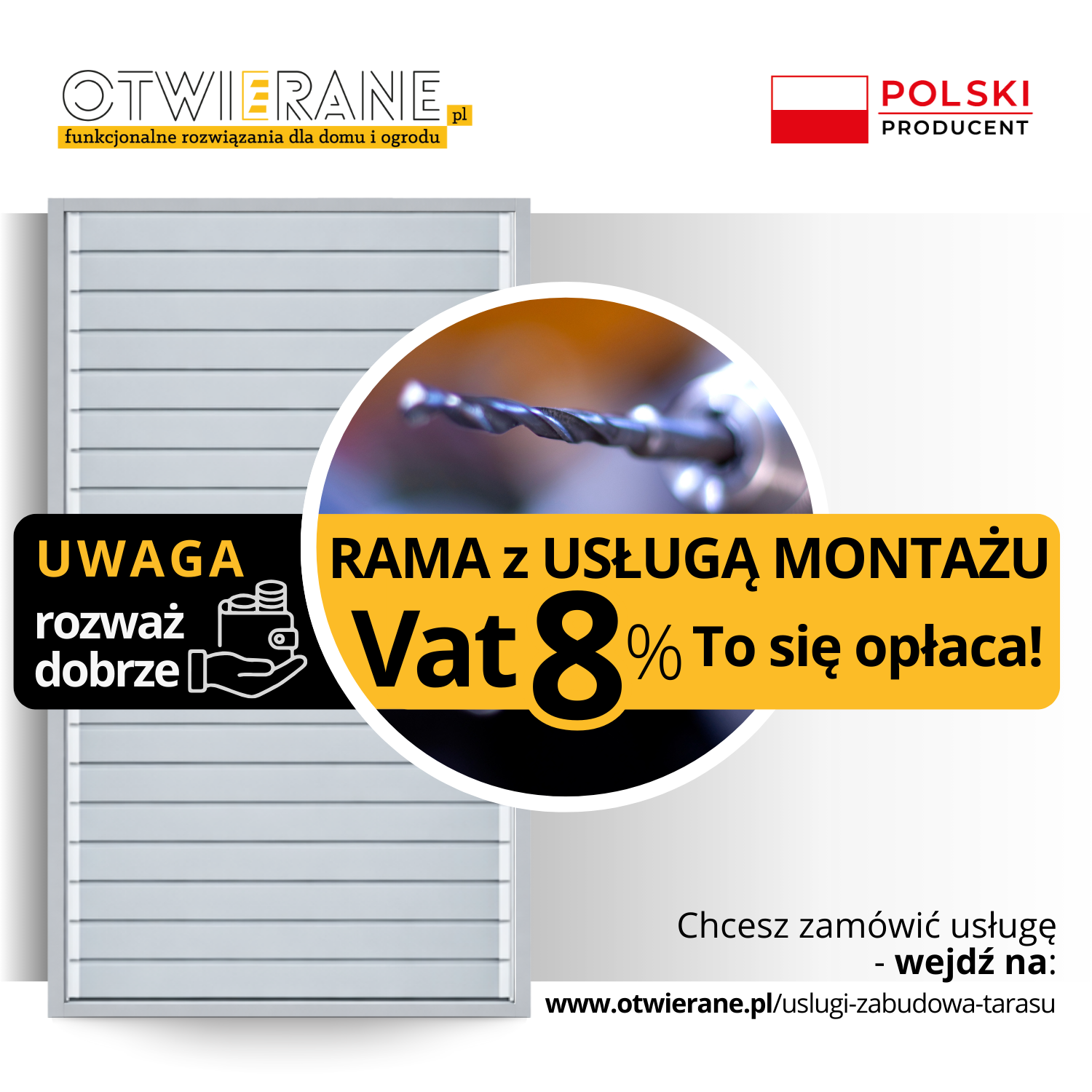 Przegroda aluminiowa z lamelami ruchomymi