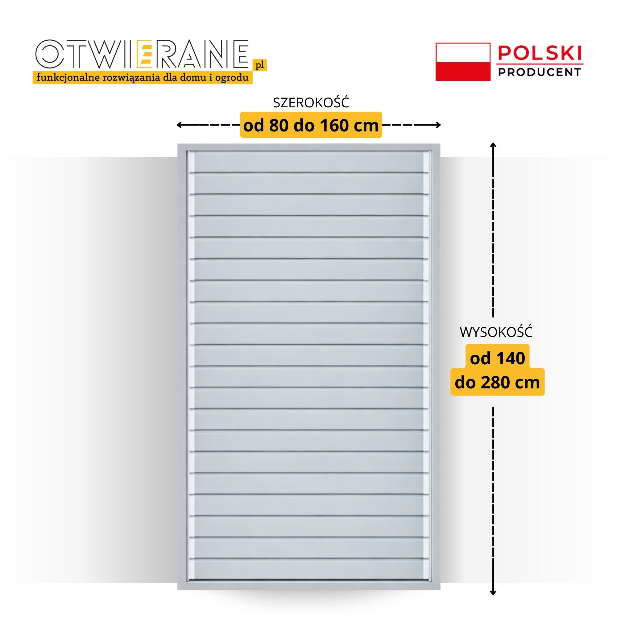 Przegroda aluminiowa z lamelami ruchomymi
