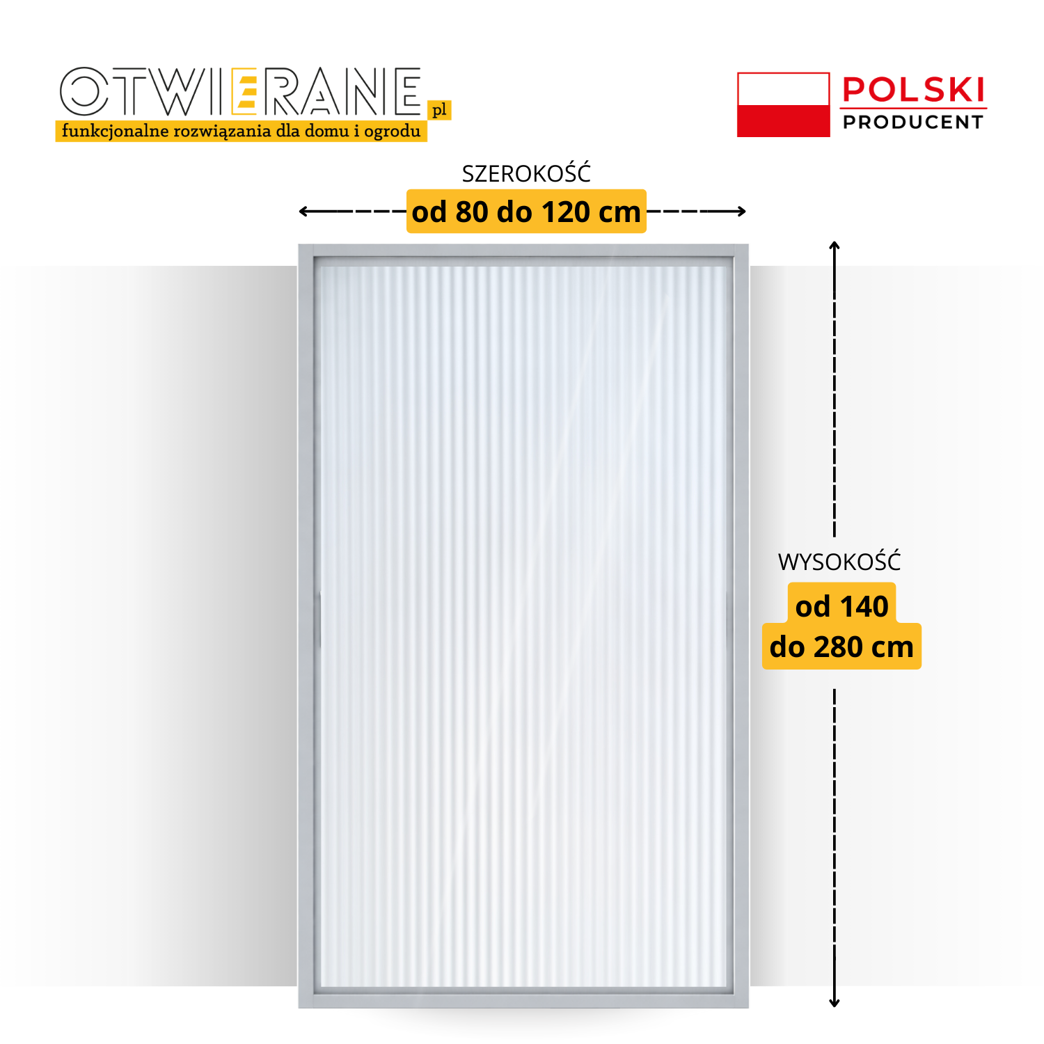 Przegroda aluminiowa z wypełnieniem z poliwęglanu