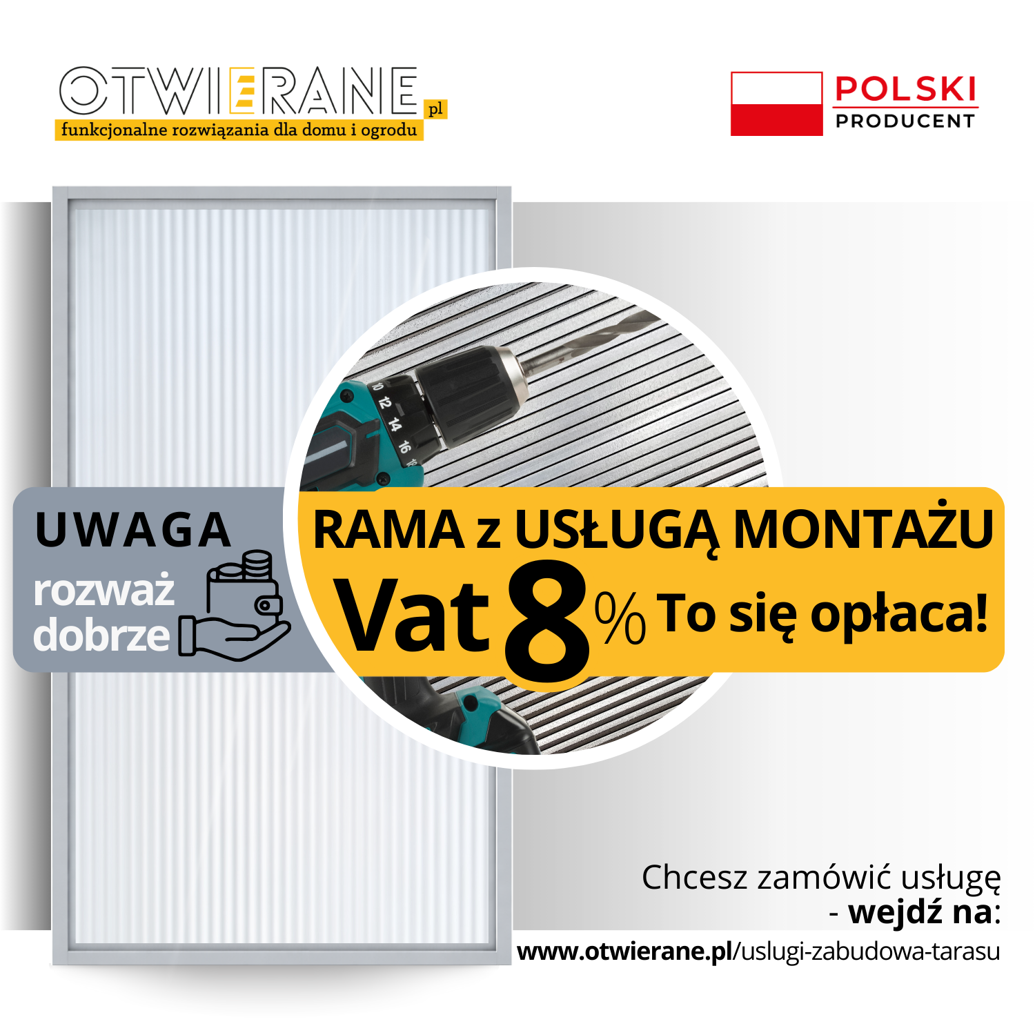 Przegroda aluminiowa z wypełnieniem z poliwęglanu