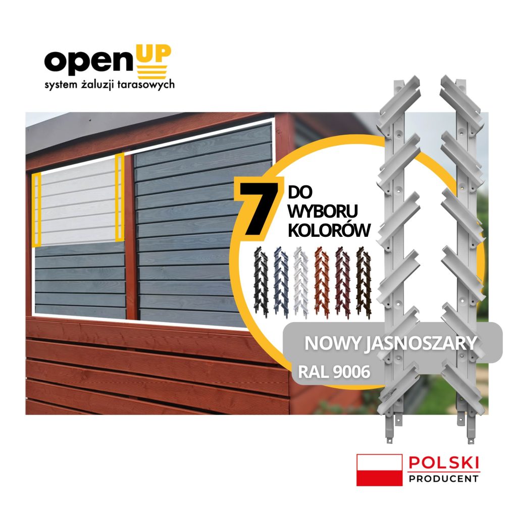 Nowy kolor uchwytów do ruchomych żaluzji tarasowych: jasnoszary, jaki kolor uchwytów do żaluzji tarasowych wybrać