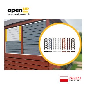 uchwyty do ruchomych żaluzji tarasowych OpenUp System 7 kolorów