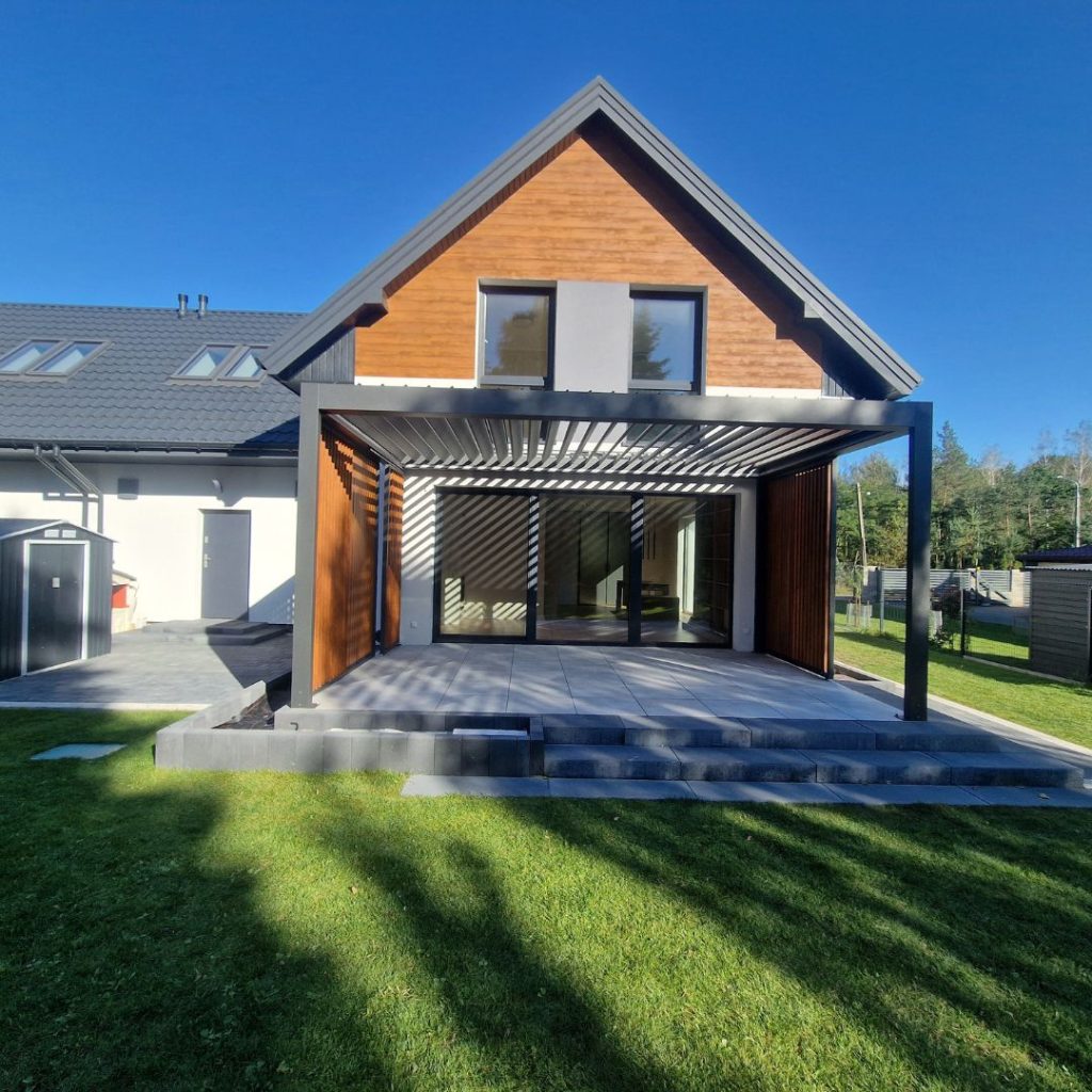Pergola tarasowa przyścienna: pergola aluminiowa Góra, województwo Mazowieckie